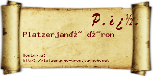 Platzerjanó Áron névjegykártya